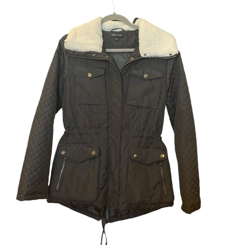 New Look Quilted Black Barn Jacket L